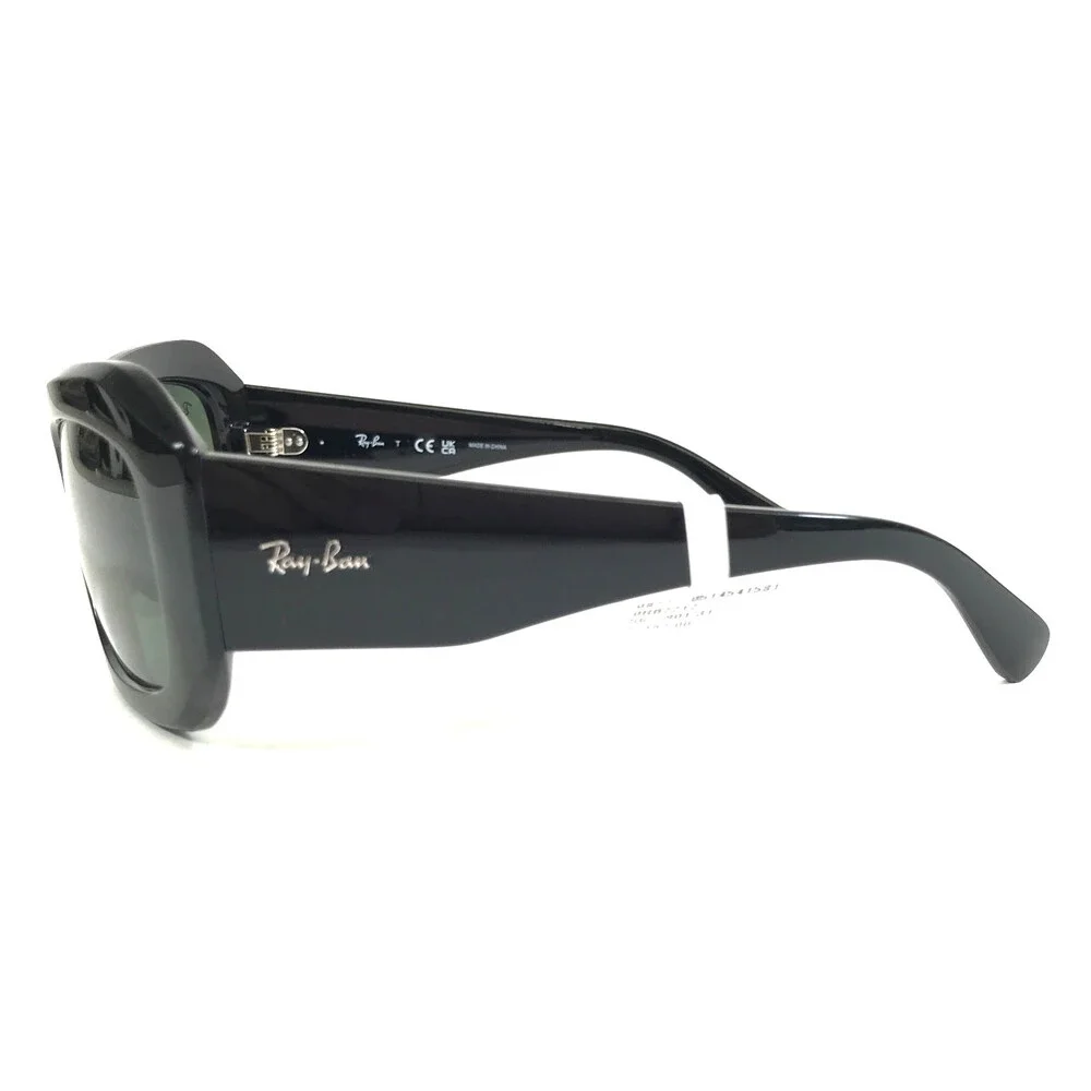 Ray-Ban Sunglasses RB2212 BEATE 901/31 Large Black Wrap Frames with Green Lenses